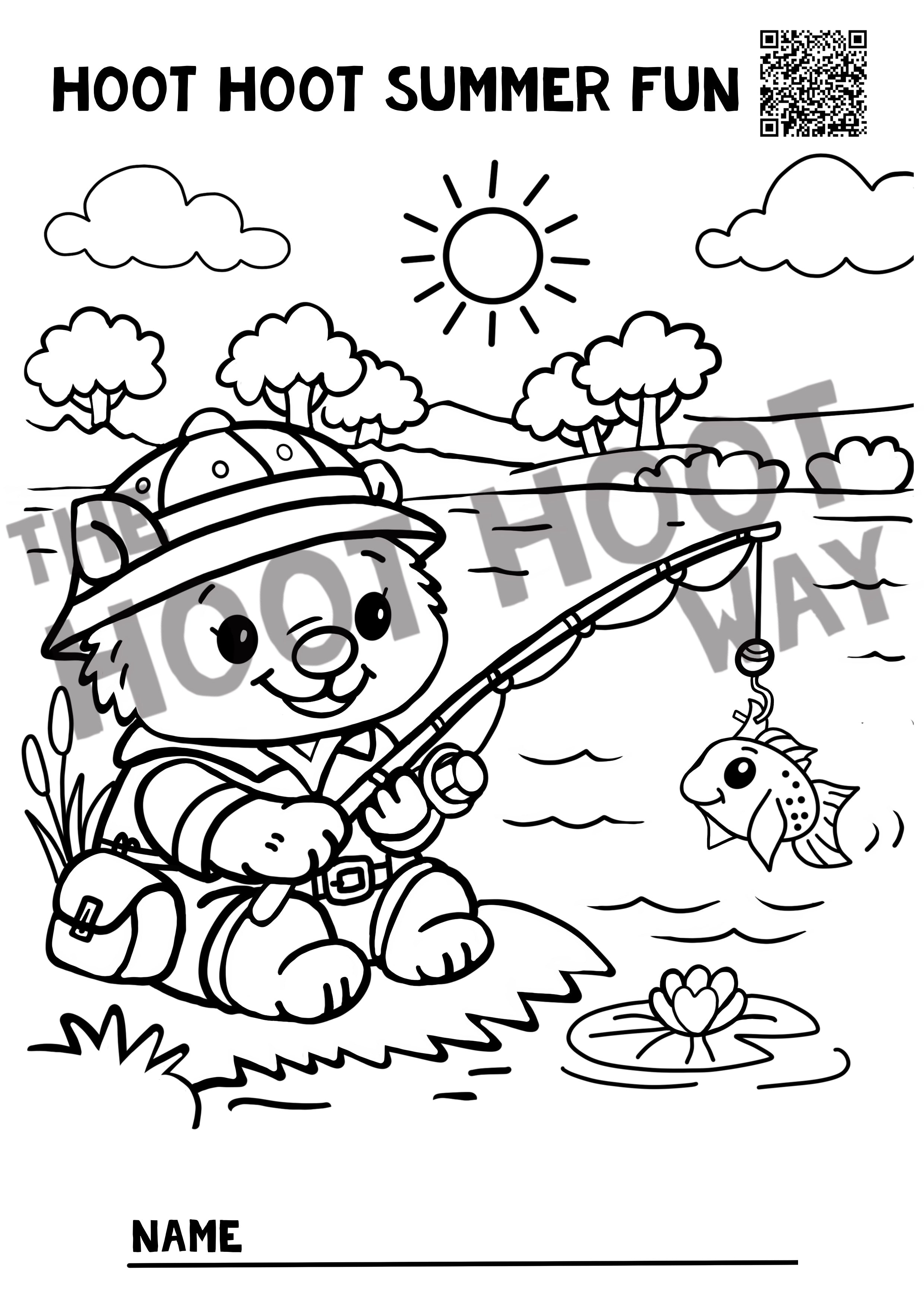 FREE Summer Fun Colouring Download - Fishing