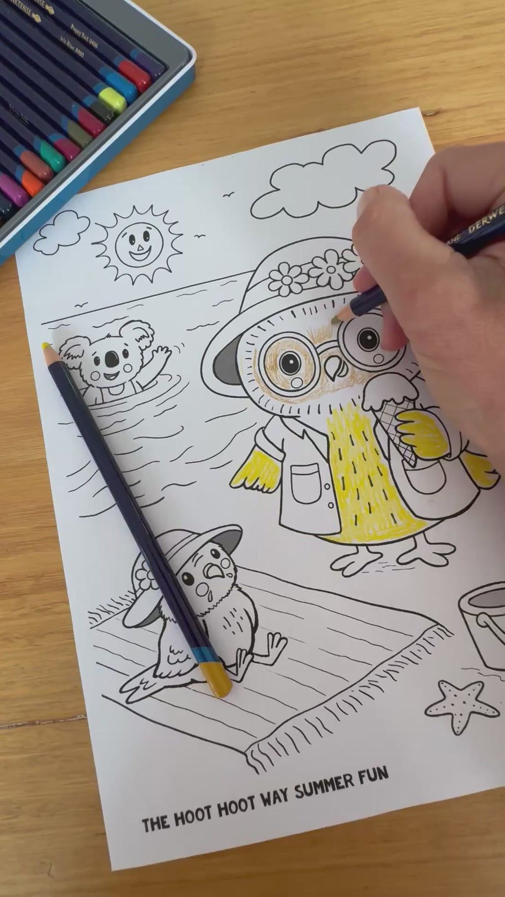 Water Fun Colouring in Page - Beach
